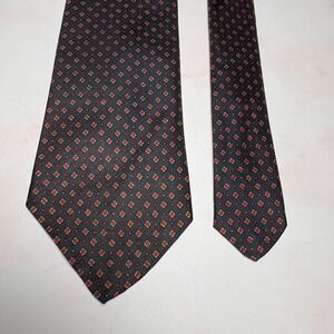 Kuppenheimer Mens Silk Tie Black Red Diamond Pattern‎ Formal Necktie